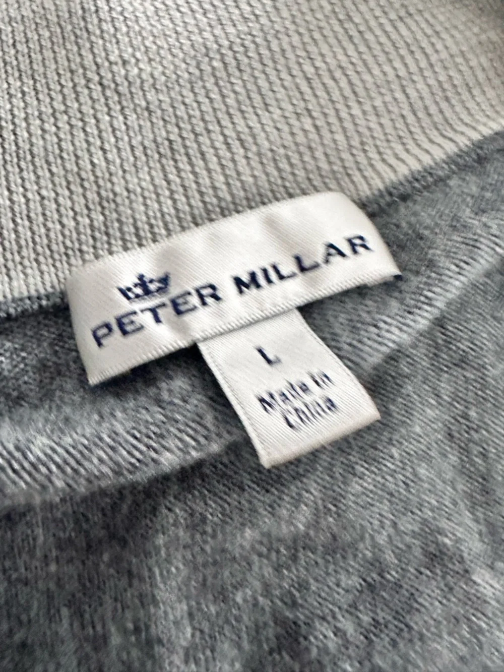Peter Millar Merino Wool/Silk Men's Charcoal 1/4 Zip-Neck Sweater